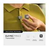 DJI Mic Mini 2 Micrófono Inalámbrico | 1 Transmisor | Para Cámaras Profesionales, Smartphones, Tablets y Computadoras | Cubierta Magnética Intercambiable