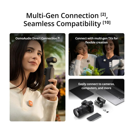 DJI Mic Mini 2 Micrófono Inalámbrico | 1 Transmisor | Para Cámaras Profesionales, Smartphones, Tablets y Computadoras | Cubierta Magnética Intercambiable