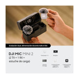 DJI Mic Mini 2 Sistema de Micrófono Inalámbrico Doble Canal | 2 Transmisores | Para Cámaras Profesionales, Smartphones, Tablets y Computadoras | Cubierta Magnética Intercambiable