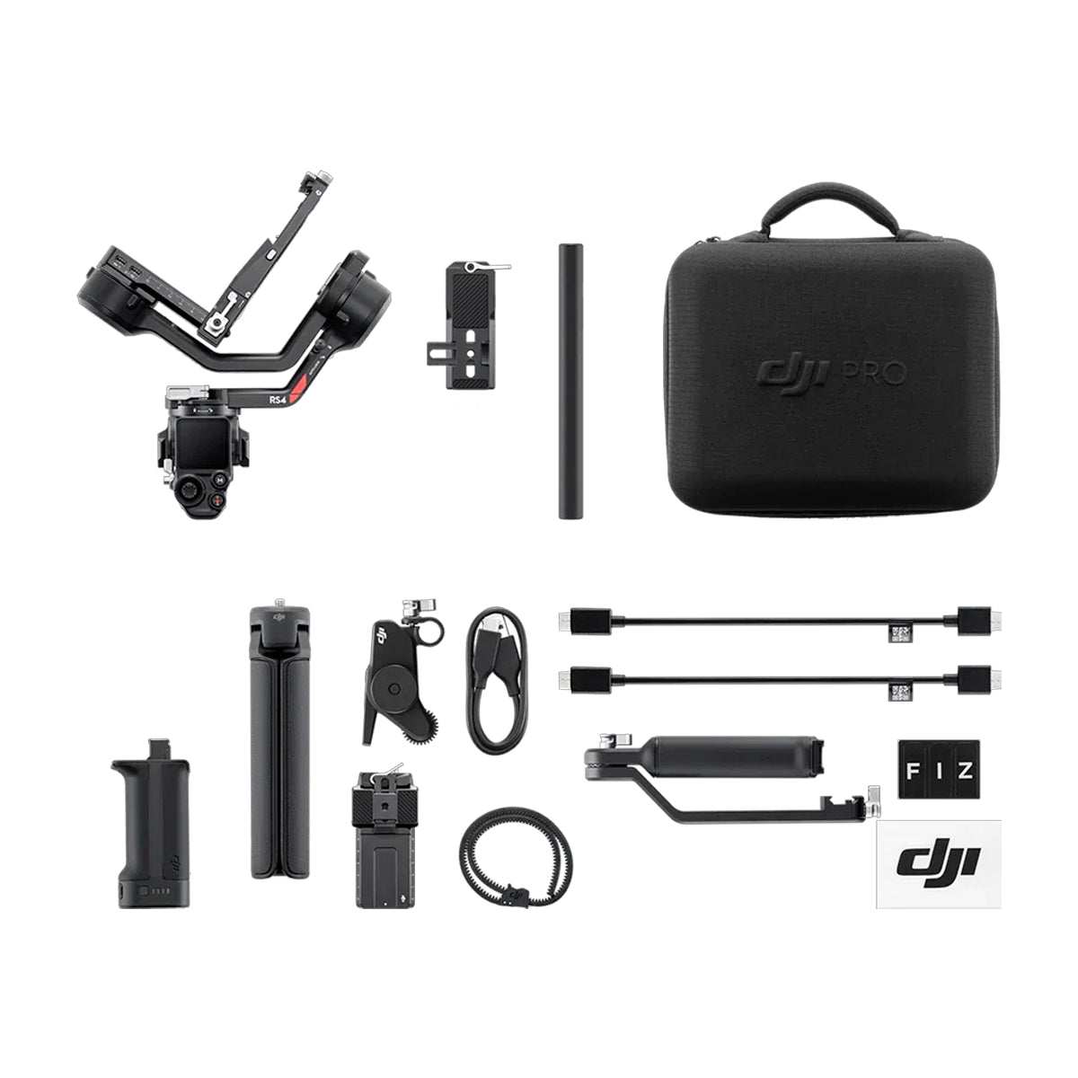 DJI RS 4 Combo Gimbal para Cámaras | Estabilizador de 3-Ejes | Motor Focus Pro | OLED Touchscreen  | 12H | Negro