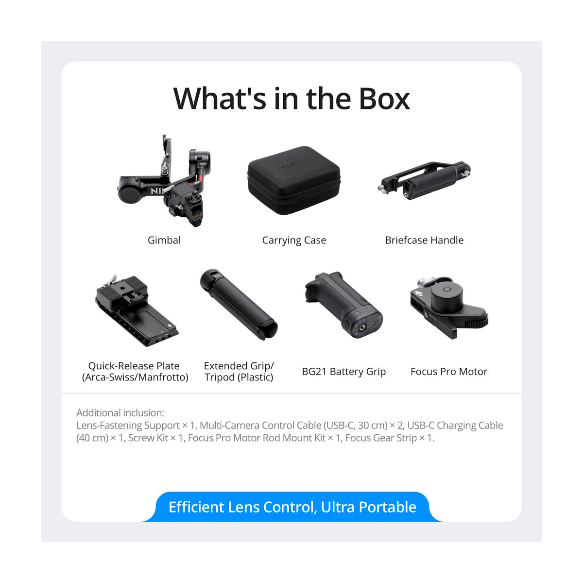 DJI RS 4 Combo Gimbal para Cámaras | Estabilizador de 3-Ejes | Motor Focus Pro | OLED Touchscreen  | 12H | Negro