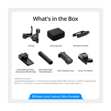 DJI RS 4 Combo Gimbal para Cámaras | Estabilizador de 3-Ejes | Motor Focus Pro | OLED Touchscreen  | 12H | Negro