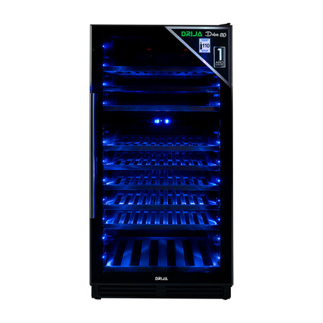 DRIJA Dolce 110 Vinera Empotrable de Compresor de 110 Botellas | Rejillas de Madera Deslizables