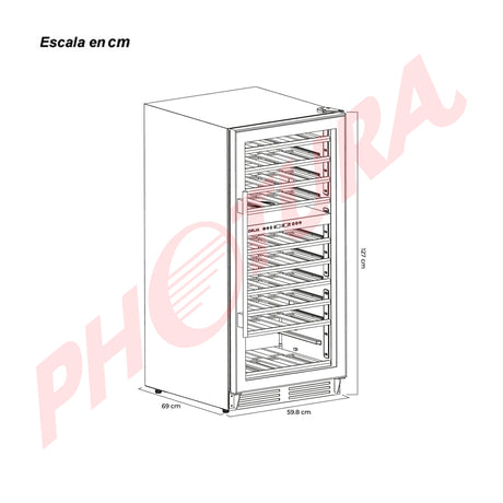 DRIJA Dolce 110 Vinera Empotrable de Compresor de 110 Botellas | Rejillas de Madera Deslizables