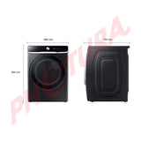 Samsung Secadora a Gas de Carga Frontal | MultiSteam | AI Control | Super Speed | 24kg | Negro