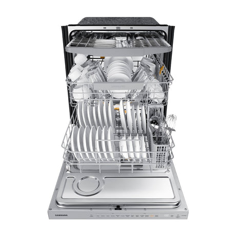 Samsung BESPOKE Lavaplatos Empotrable de 24" | Energy Star | Digital | WiFi | StormWash+ | AutoRelease | Tercera Rejilla | Silencioso 42 dBA | 15 P/S | White Glass