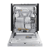 Samsung BESPOKE Lavaplatos Empotrable de 24" | Energy Star | Digital | WiFi | StormWash+ | AutoRelease | Tercera Rejilla | Silencioso 42 dBA | 15 P/S | White Glass