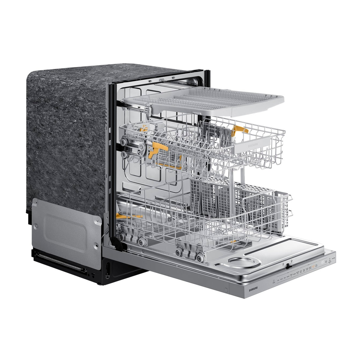 Samsung BESPOKE Lavaplatos Empotrable de 24" | Energy Star | Digital | WiFi | StormWash+ | AutoRelease | Tercera Rejilla | Silencioso 42 dBA | 15 P/S | White Glass