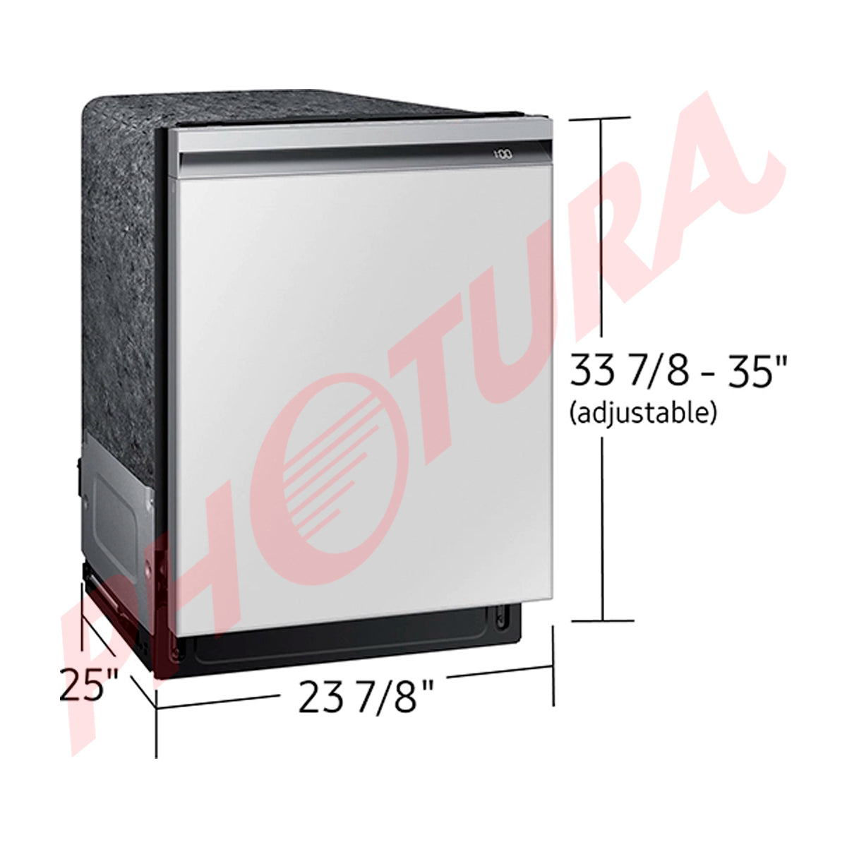 Samsung BESPOKE Lavaplatos Empotrable de 24" | Energy Star | Digital | WiFi | StormWash+ | AutoRelease | Tercera Rejilla | Silencioso 42 dBA | 15 P/S | White Glass