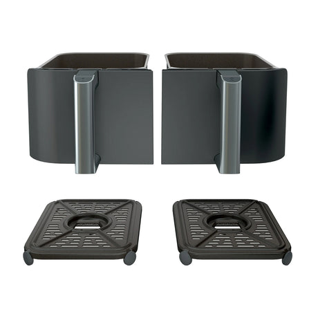 Ninja Foodi Freidora de Aire Digital 6-en-1 | 10QT | 2 Canastas | Tecnología DualZone | IQ Boost | Antiadherente | Negro