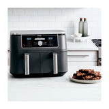 Ninja Foodi Freidora de Aire Digital 6-en-1 | 10QT | 2 Canastas | Tecnología DualZone | IQ Boost | Antiadherente | Negro