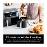 Ninja Foodi Freidora de Aire Digital 6-en-1 | 10QT | 2 Canastas | Tecnología DualZone | IQ Boost | Antiadherente | Negro