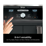 Ninja Foodi Freidora de Aire Digital 6-en-1 | 10QT | 2 Canastas | Tecnología DualZone | IQ Boost | Antiadherente | Negro