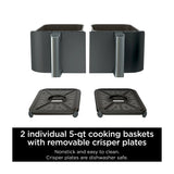 Ninja Foodi Freidora de Aire Digital 6-en-1 | 10QT | 2 Canastas | Tecnología DualZone | IQ Boost | Antiadherente | Negro