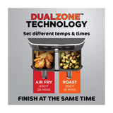 Ninja Foodi Freidora de Aire Digital 6-en-1 | 10QT | 2 Canastas | Tecnología DualZone | IQ Boost | Antiadherente | Negro