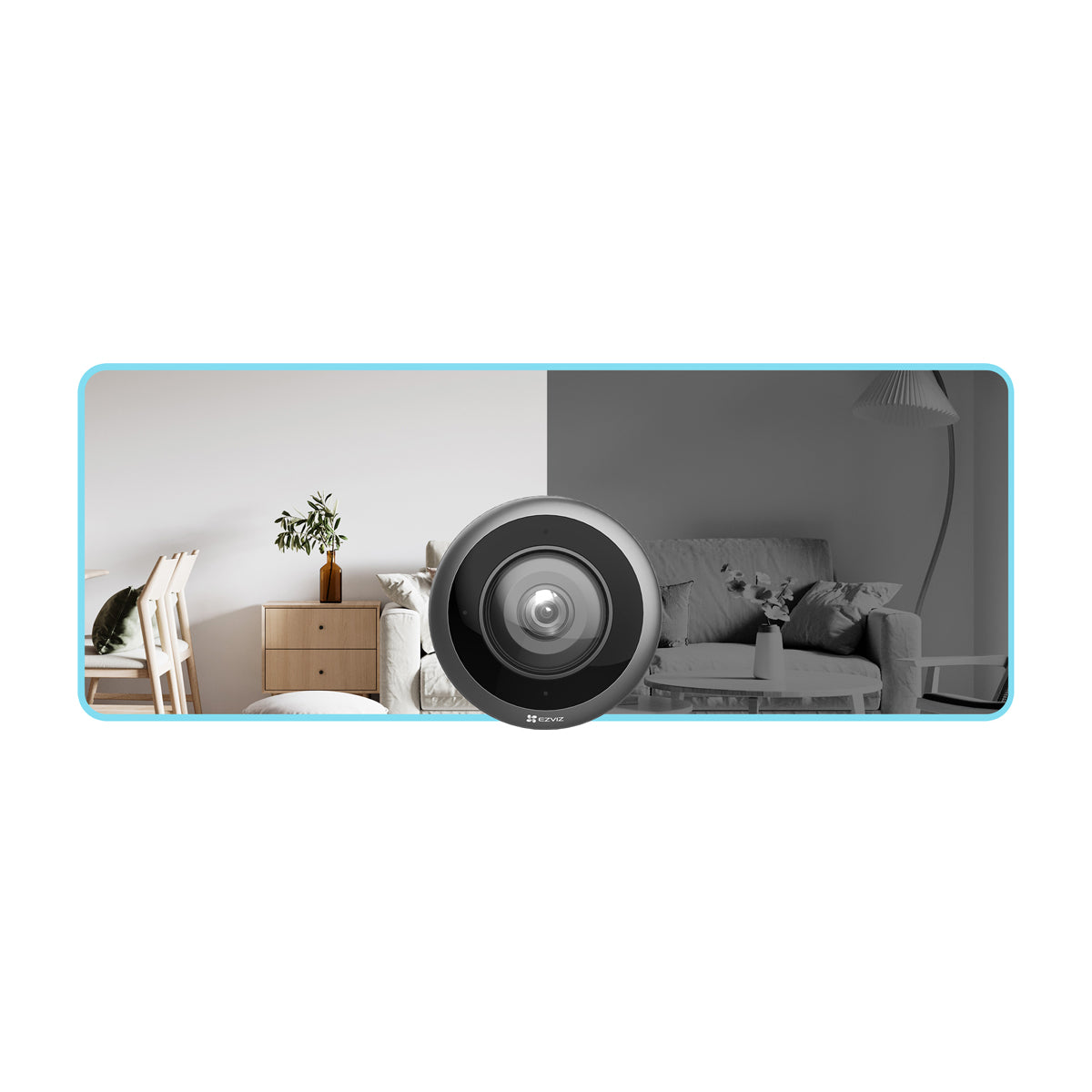 EZVIZ E4p Cámara de Seguridad WiFi para Casa | 3K+ | Lente Ojo de Pez | Visión Panorámica 360º | Visión Nocturna | Detección de Movimiento