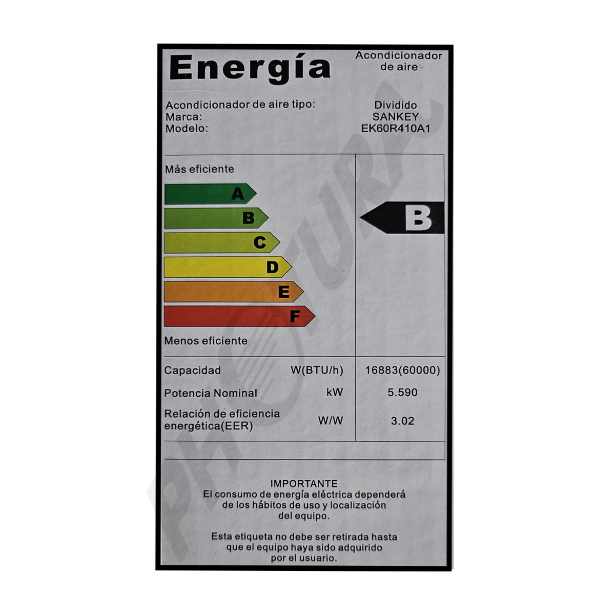 Sankey Aire Acondicionado Piso/Techo Comercial 60,000 BTU | SEER 3.02 | Alto Desempeño | 220v