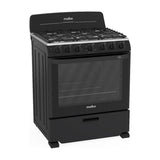 Mabe Estufa a Gas de Acero Inoxidable | Tecnología Ultimate | Perfect Cook | Easy Clean Pro | 30" | 6 Quemadores | Negro