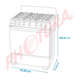 Mabe Estufa a Gas de Acero Inoxidable | Tecnología Ultimate | Tipo Espejo | Easy Clean Pro | Plancha | 30" | 6 Quemadores