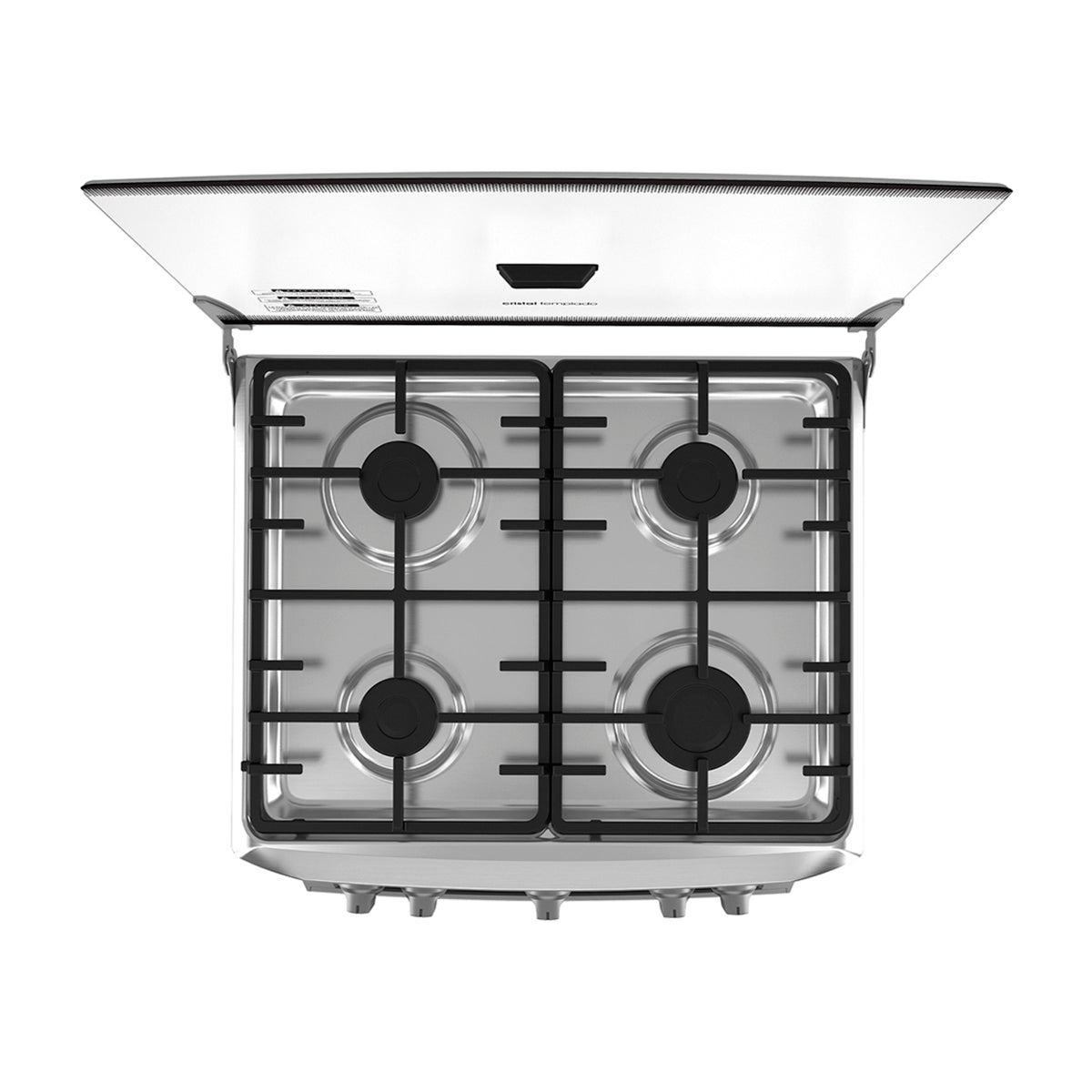 Mabe Estufa a Gas de Acero Inoxidable | Tecnología Ultimate | Tipo Espejo | Easy Clean Pro | Tapa | 24" | 4 Quemadores