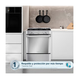 Mabe Estufa a Gas de Acero Inoxidable | Tecnología Ultimate | Tipo Espejo | Easy Clean Pro | Tapa | 24" | 4 Quemadores