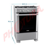 Mabe Estufa a Gas de Acero Inoxidable | Tecnología Ultimate | Easy Clean Pro | Tapa | 24" | 4 Quemadores