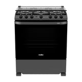 Mabe Estufa a Gas de Acero Inoxidable | Tecnología Ultimate | Perfect Cook | Easy Clean Pro | Tapa | Plancha | 30" | 6 Quemadores | Negro