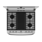 Mabe Estufa a Gas de Acero Inoxidable | Tecnología Ultimate | Perfect Cook | Easy Clean Pro | Tapa | Plancha | 30" | 6 Quemadores