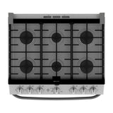 Mabe Estufa a Gas de Acero Inoxidable | Tecnología Ultimate | Perfect Cook | Easy Clean Pro | Tapa | Plancha | 30" | 6 Quemadores