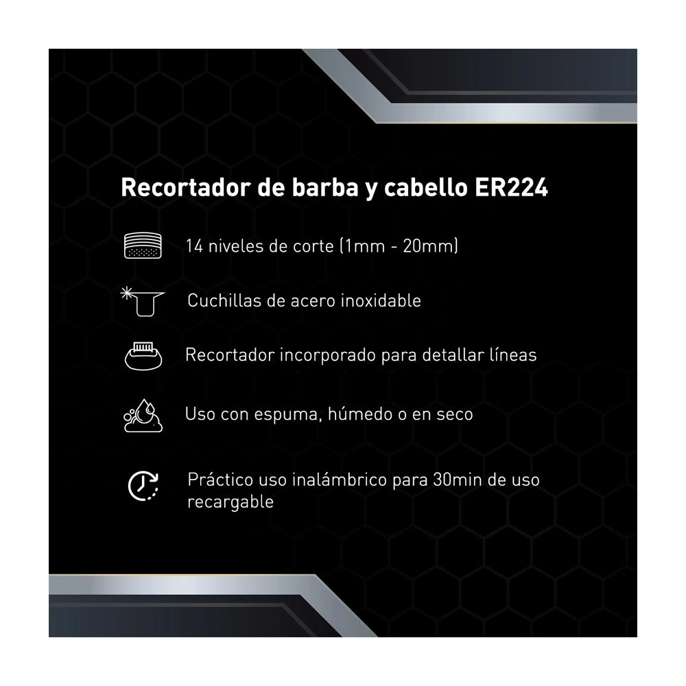 Panasonic Máquina de Cortar Cabello y Barba Inalámbrica | Recargable | Wet & Dry