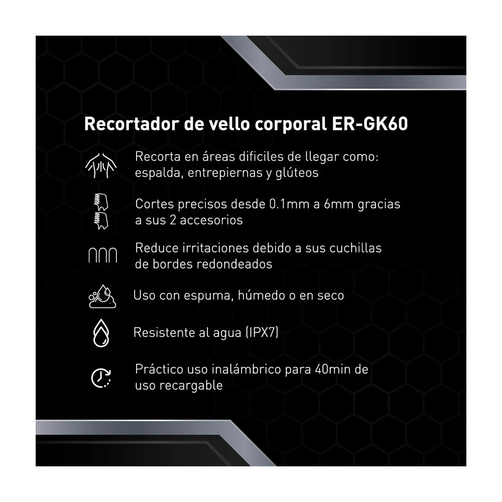 Panasonic Afeitadora de Vello Corporal Inalámbrica | Recargable