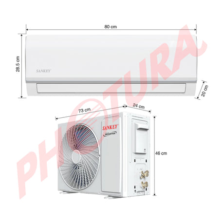 Sankey Aire Acondicionado Split Inverter 12,000 BTU | SEER 16 | Enfriamiento Supremo | Silver Ion | Filtro de Carbón Activo | 220v
