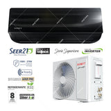 Sankey Aire Acondicionado Split Inverter Serie Superiore 12,000 BTU | SEER 21 | WiFi | Alta Eficiencia | Protección de Voltaje | Enfriamiento Supremo | Silver Ion | 220v | Black Mirror