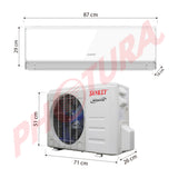 Sankey Aire Acondicionado Split Inverter 12,000 BTU | SEER 23 | WiFi | Alta Eficiencia | Enfriamiento Supremo | Silver Ion | Filtro de Carbon Activo | 220v | White Mirror