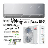 Sankey Aire Acondicionado Split Inverter 17,500 BTU | SEER 18 | Protección de Voltaje | Rápido Enfriamiento | Silver Ion | Filtro de Carbón Activo | 220v | Gris