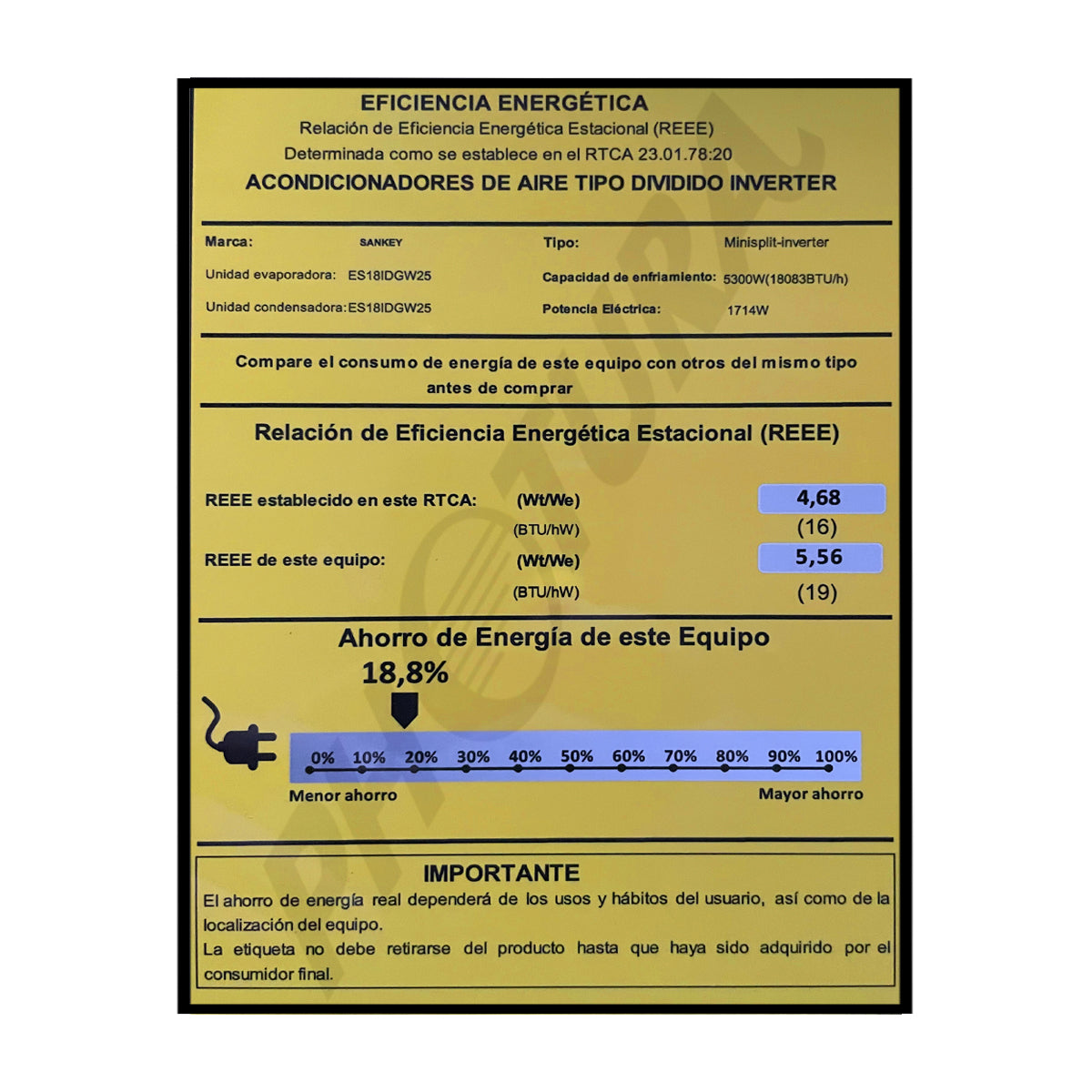 Sankey Aire Acondicionado Split Inverter Serie G+ 18,083 BTU | SEER 19 | WiFi | Alta Eficiencia | Protección de Voltaje | Rápido Enfriamiento | Modo ECO+ | 220v | Negro