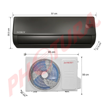 Sankey Aire Acondicionado Split Inverter Serie G+ 18,083 BTU | SEER 19 | WiFi | Alta Eficiencia | Protección de Voltaje | Rápido Enfriamiento | Modo ECO+ | 220v | Negro