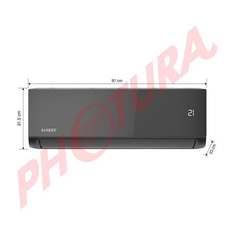 Sankey Aire Acondicionado Split Inverter Serie Superiore 17,500 BTU | SEER 21 | WiFi | Alta Eficiencia | Protección de Voltaje | Enfriamiento Supremo | Silver Ion | Filtro de Carbón Activo | 220v | Black Mirror