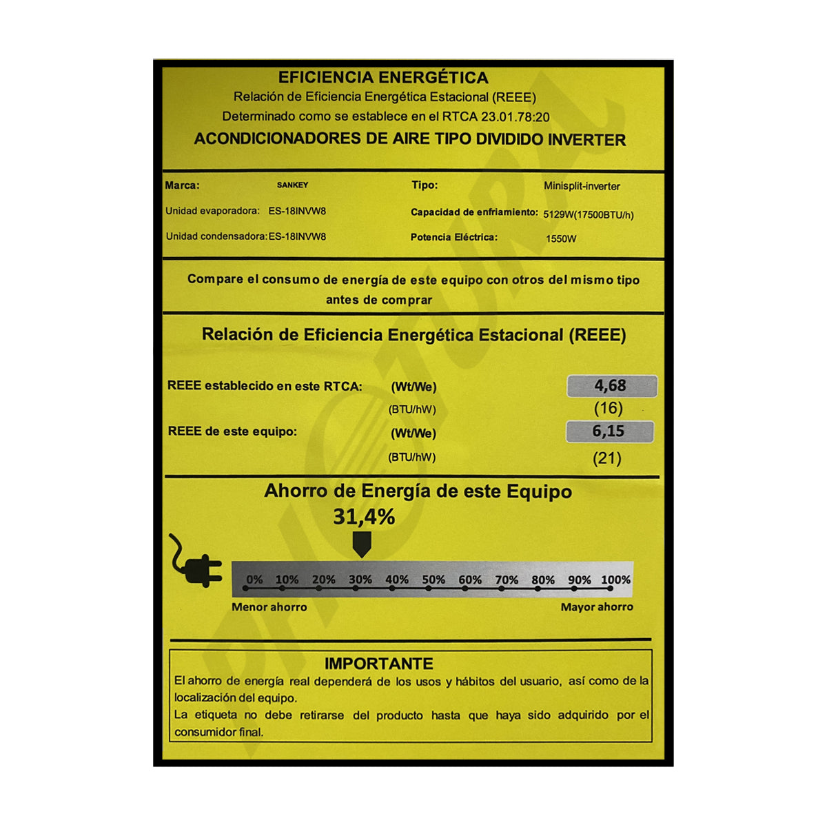 Sankey Aire Acondicionado Split Inverter Serie Superiore 17,500 BTU | SEER 21 | Alta Eficiencia | Protección de Voltaje | Enfriamiento Supremo | Silver Ion | Filtro de Carbón Activo | 220v