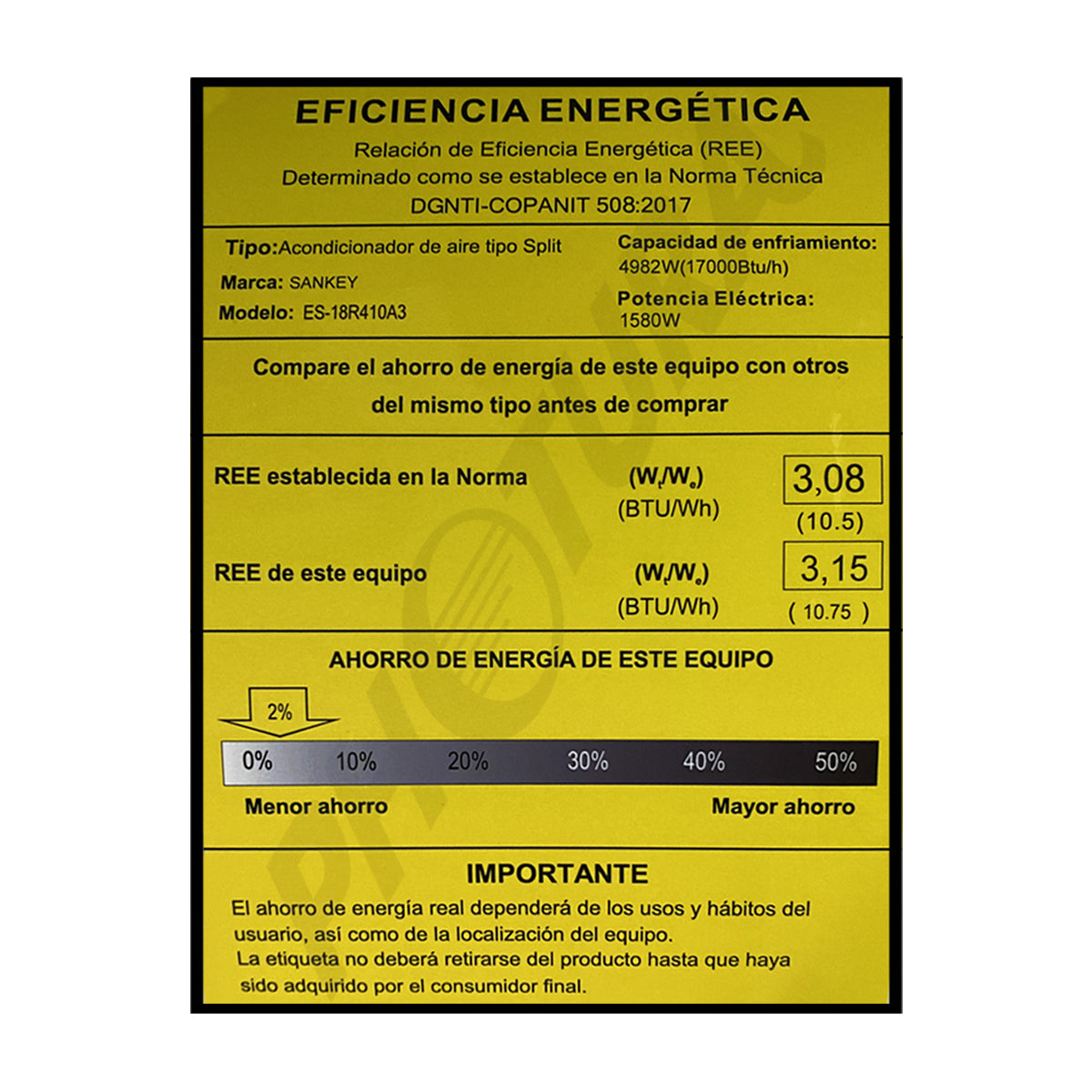 Sankey Aire Acondicionado Split 17,000 BTU | SEER 10.75 | Enfriamiento Supremo | Silver Ion | Filtro de Carbón Activo | 220v
