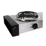 Sankey Estufa de Mesa Eléctrica | 2 Quemadores | Alta Eficiencia | Control de Temperatura | Plateado