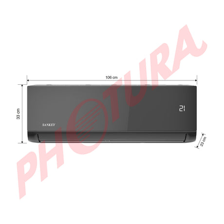 Sankey Aire Acondicionado Split Inverter Serie Superiore 22,000 BTU | SEER 20 | WiFi | Alta Eficiencia | Protección de Voltaje | Enfriamiento Supremo | Silver Ion | Filtro de Carbón Activo | 220v | Black Mirror