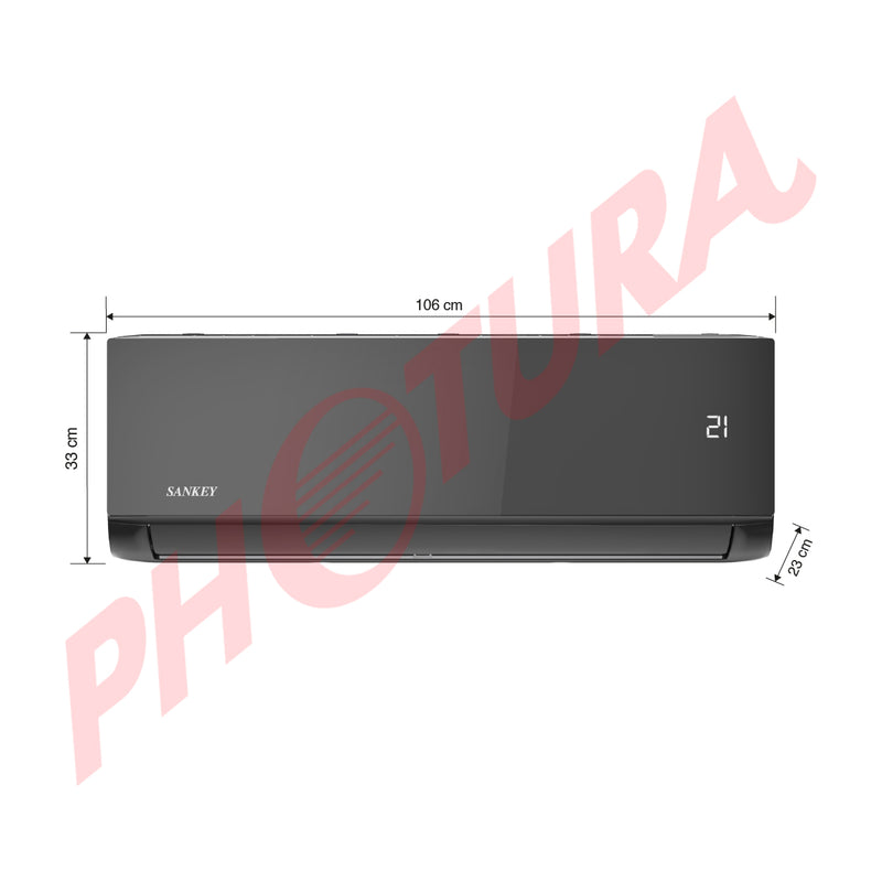 Sankey Aire Acondicionado Split Inverter Serie Superiore 22,000 BTU | SEER 20 | Alta Eficiencia | Protección de Voltaje | Enfriamiento Supremo | Silver Ion | Filtro de Carbón Activo | 220v | Black Mirror