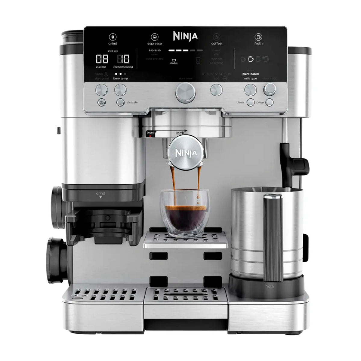 Ninja Luxe Café Premier Cafetera | Espresso | Tecnología Barista Assist | Molino Integrado | Acero Inoxidable