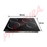 Sankey Estufa Empotrable Eléctrica de Vitrocerámica | 59cm | 4 Quemadores | Control Táctil