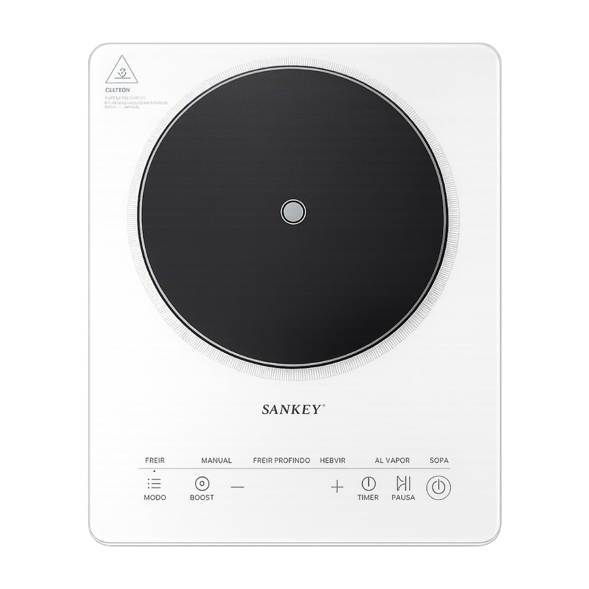 Sankey Estufa de Mesa Eléctrica | Inducción | 1 Quemador | Multifuncional | Control Táctil | Blanco