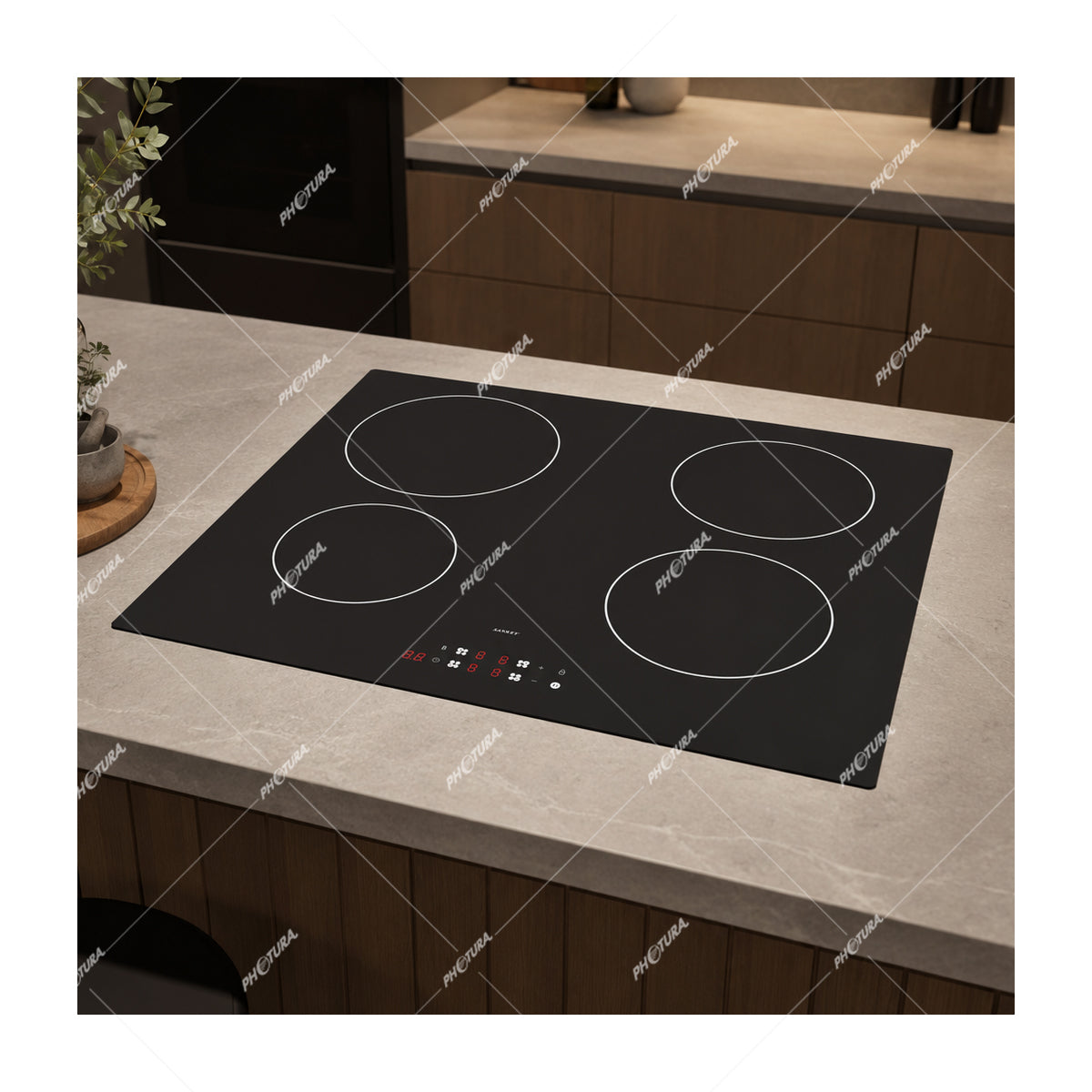 Sankey Estufa Empotrable de Eléctrica de Vitrocerámica | Inducción | 59cm | 4 Quemadores | Control Táctil