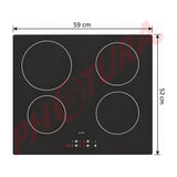 Sankey Estufa Empotrable de Eléctrica de Vitrocerámica | Inducción | 59cm | 4 Quemadores | Control Táctil
