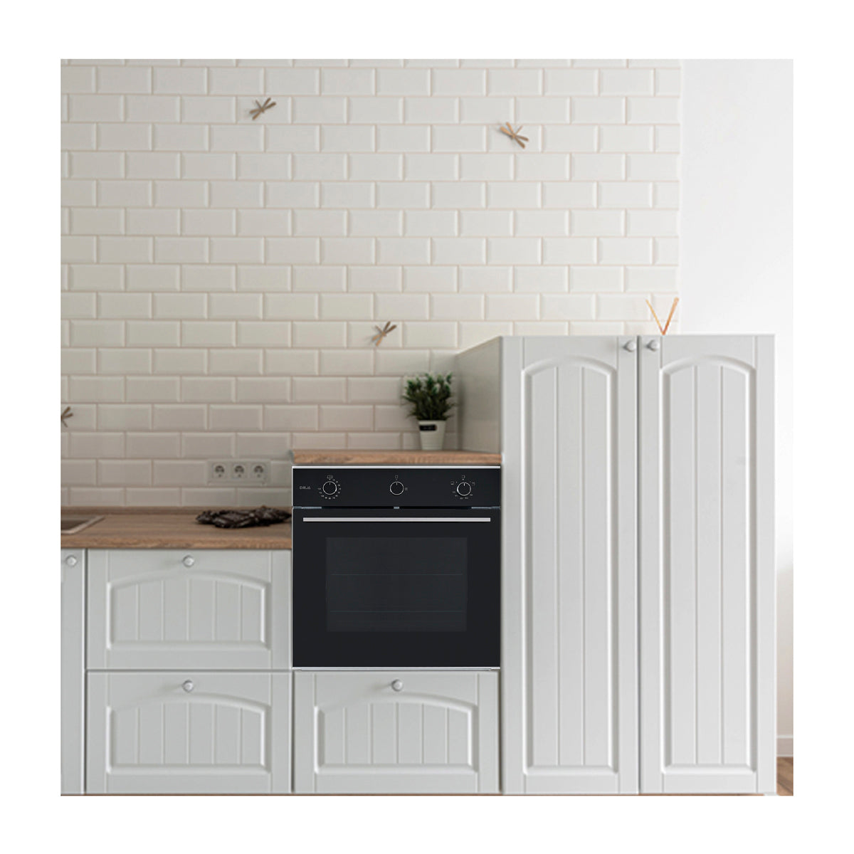 DRIJA Europa 60 Gas-A Horno Multifuncional Empotrable a Gas | Puerta de Triple Vidrio | 250°C