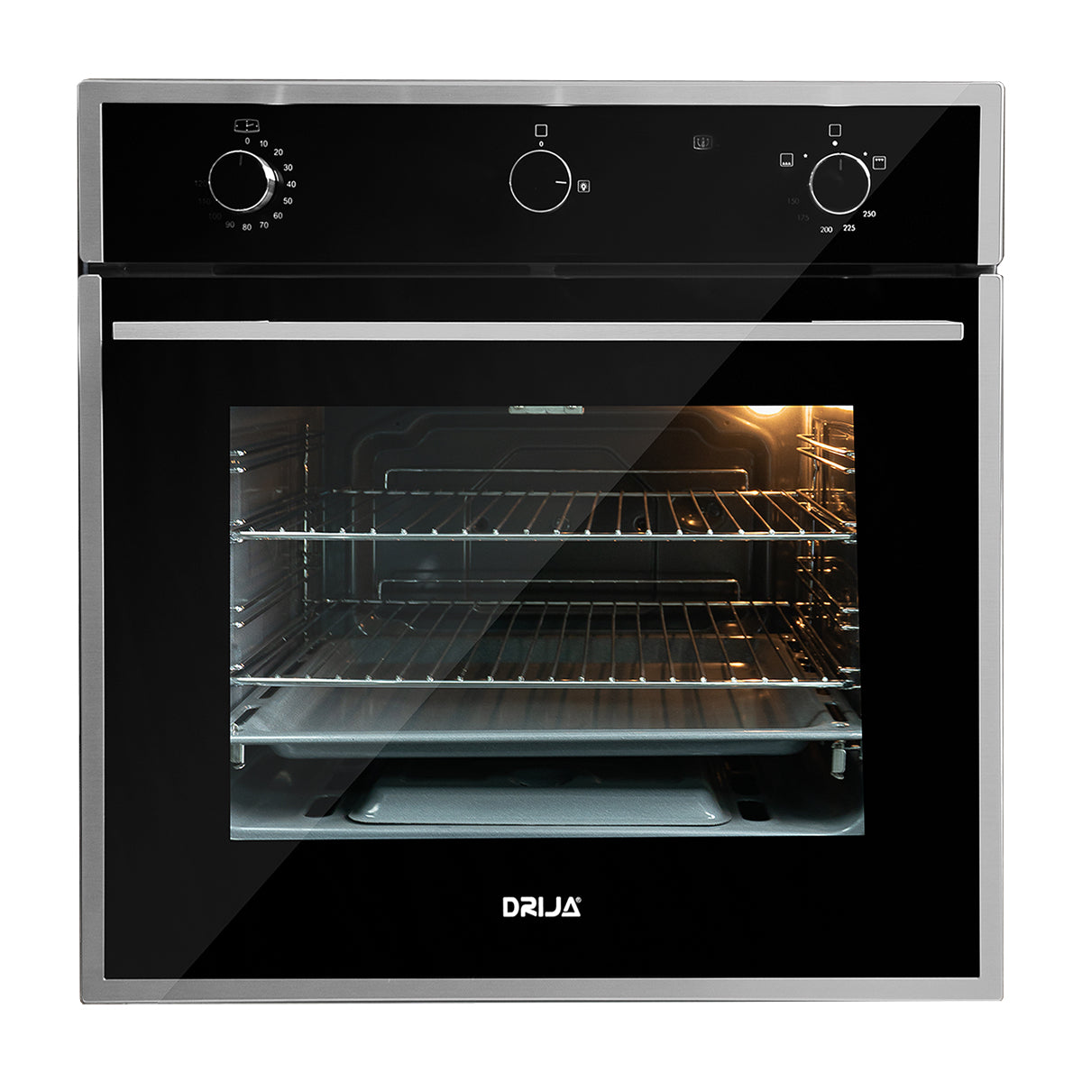 Drija Europa 60 Gas Horno Multifuncional Empotrable a Gas | Puerta de Triple Vidrio | 250°C